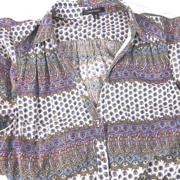 𝅺Portmans of Australia Floral‎ Sleeveless Fit & Flare Shirt Dress Size 10 - Picture 2 of 9